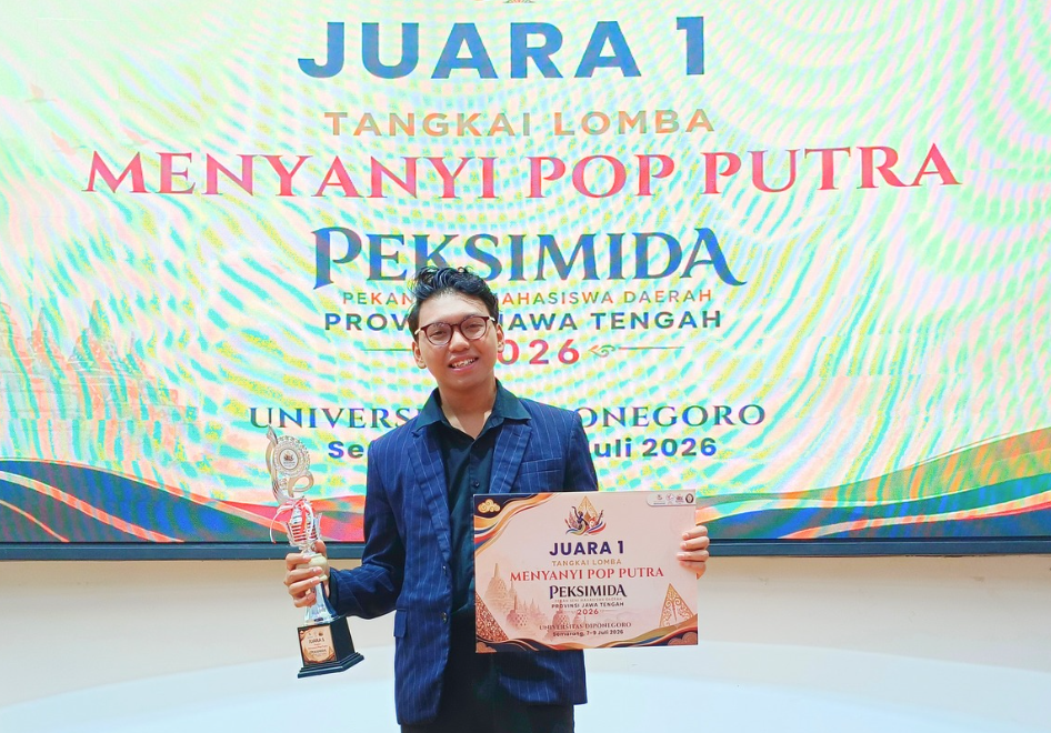 Prestasi Gemilang! Mahasiswa Teknologi Hasil Perikanan Raih Juara I Menyanyi Pop Putra di PEKSIMIDA Jawa Tengah 2026